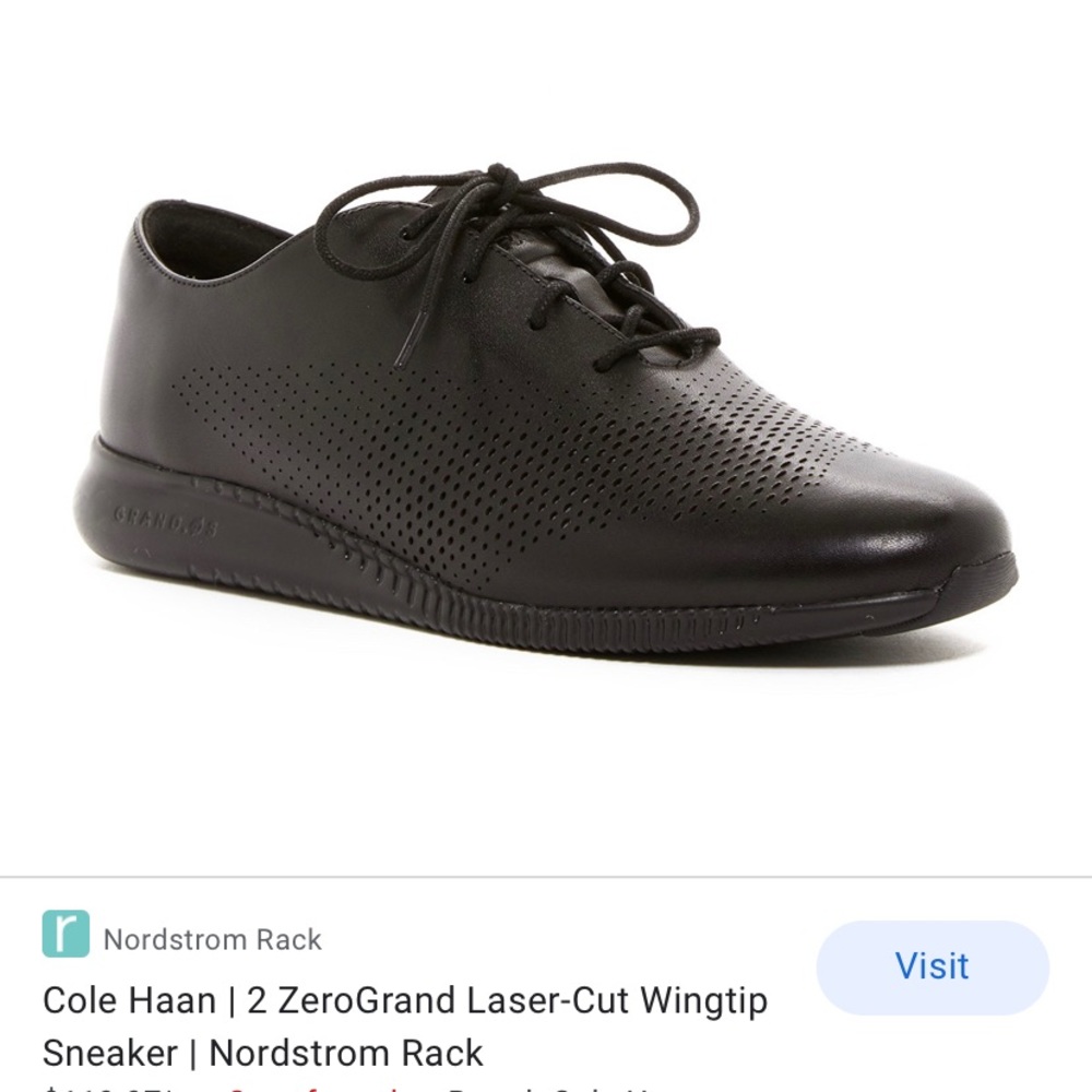 New Cole Haan Black ZeroGrand LSTR Wing with Box